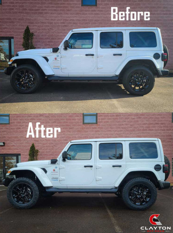 Jeep JL lifty do 2 cali CLAYTON przed i po